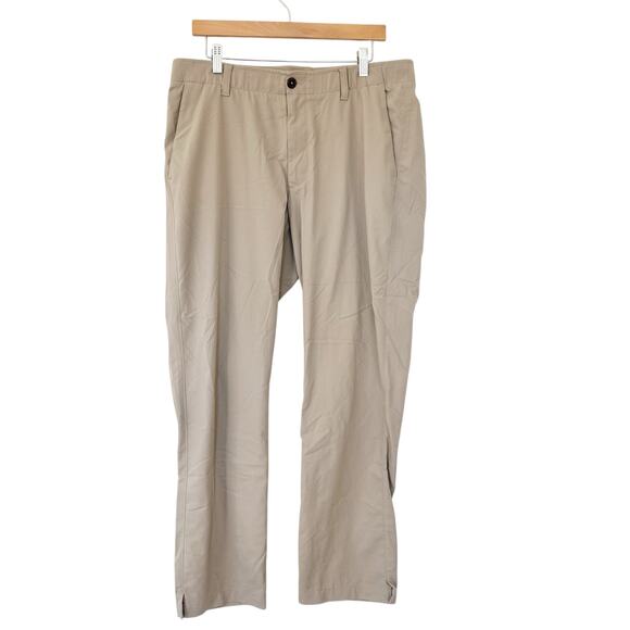 Under Armour Tan Flat Front Chino Golf Pants Sz 36x30 - Picture 1 of 4